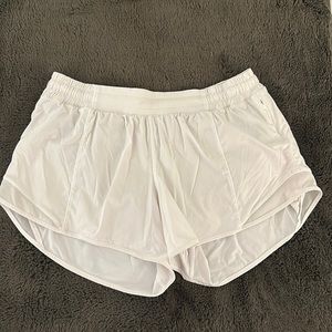 White Lululemon Hotty Hot Shorts